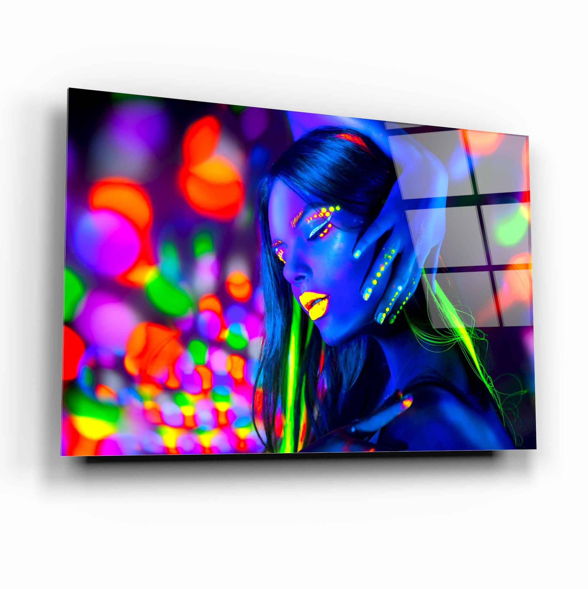 Neon Kadın Cam Tablo