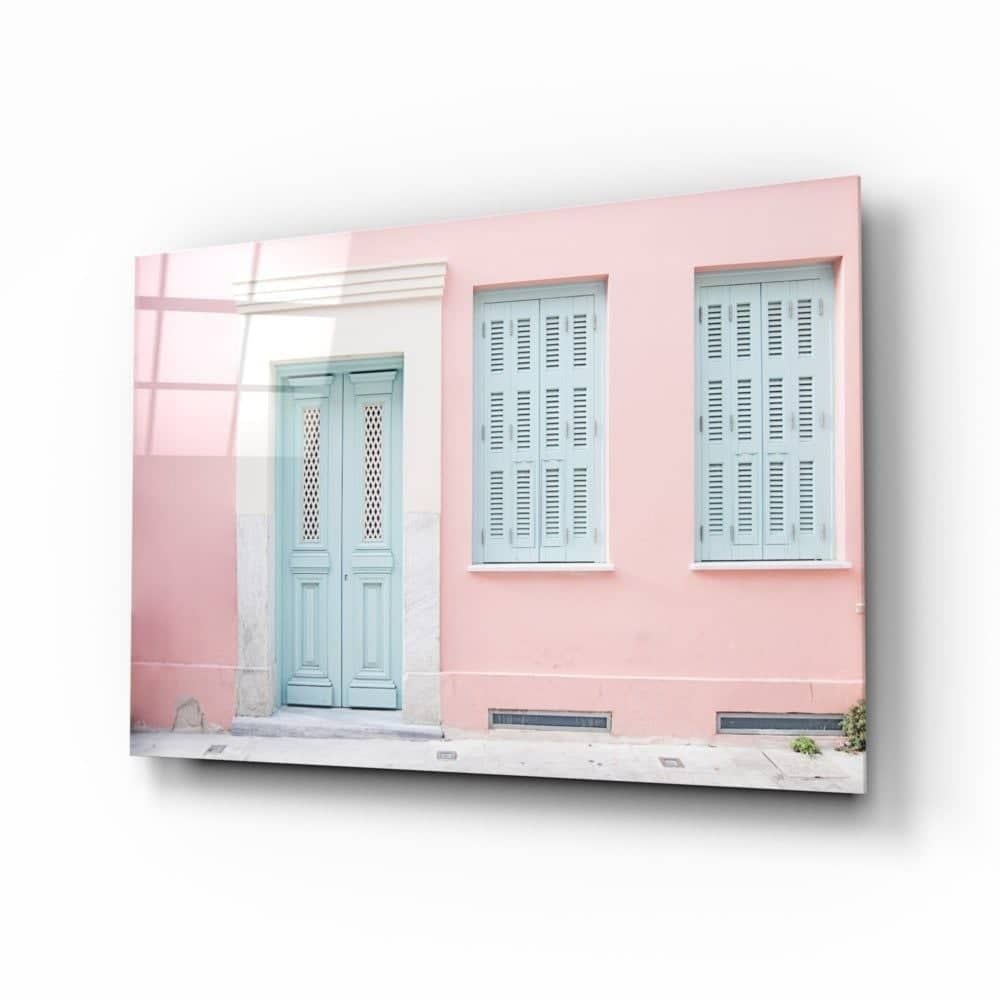 Pembe Ev Cam Tablo