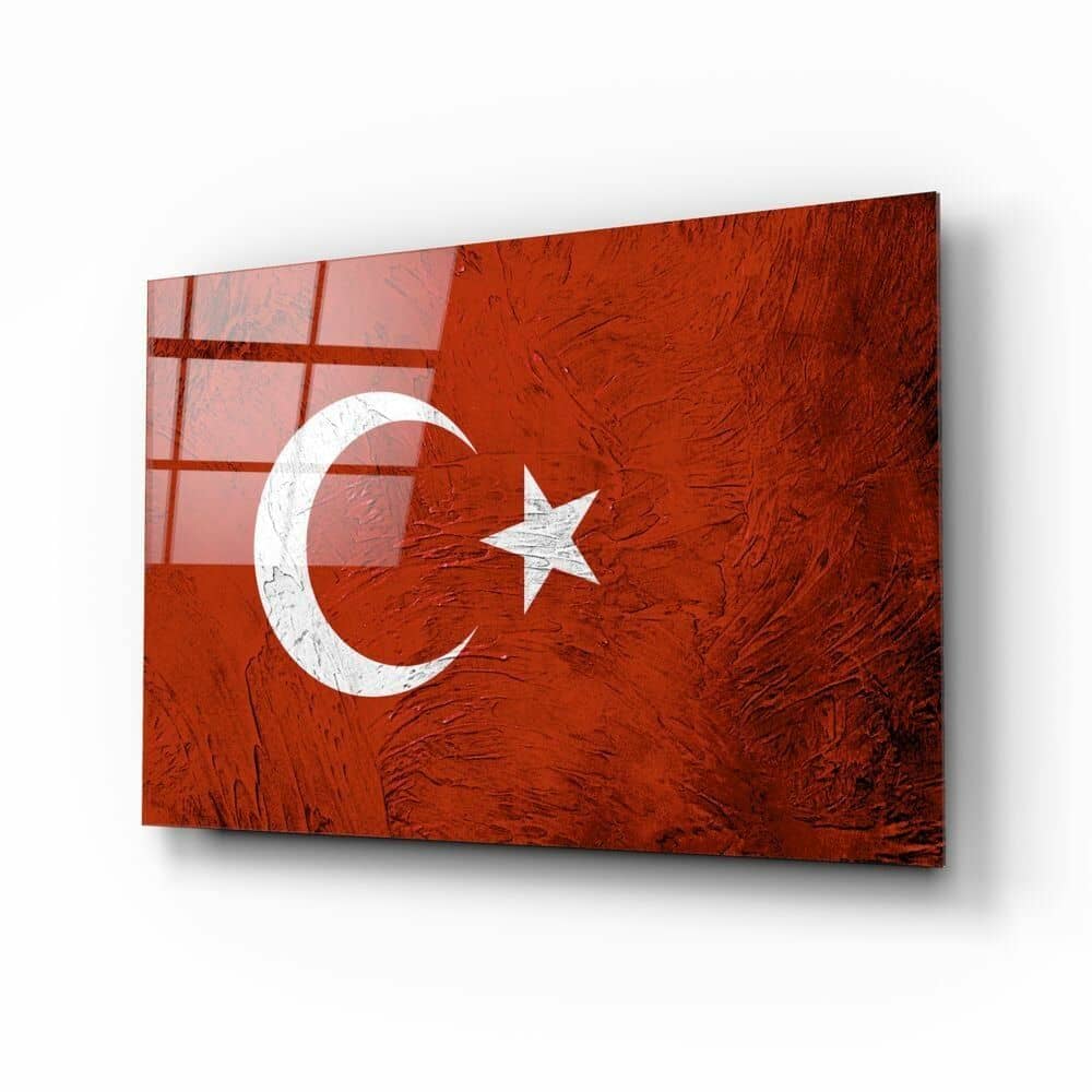 Türk Bayrağı Cam Tablo