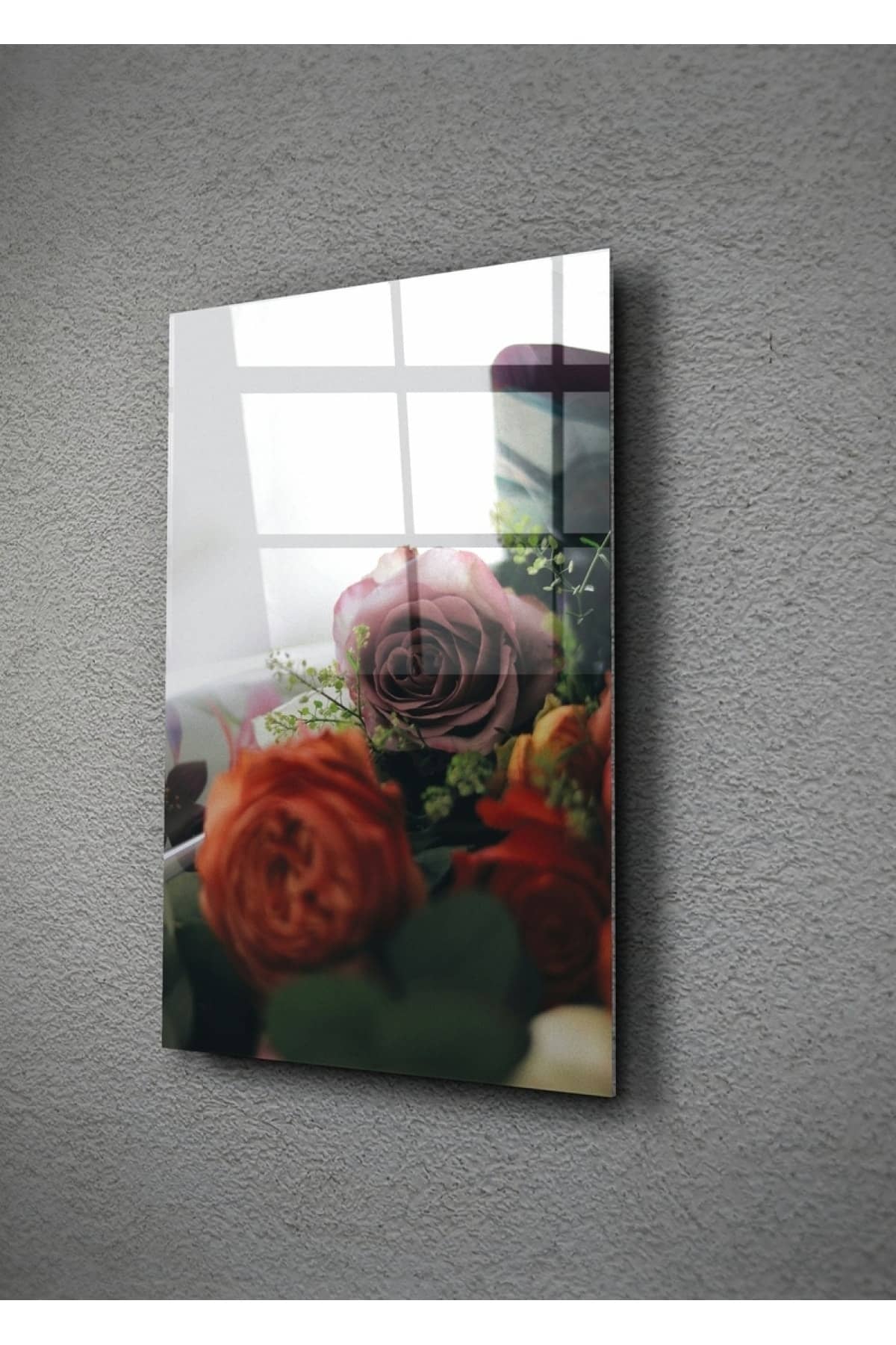 Gül Ve Hüzün Cam Tablo