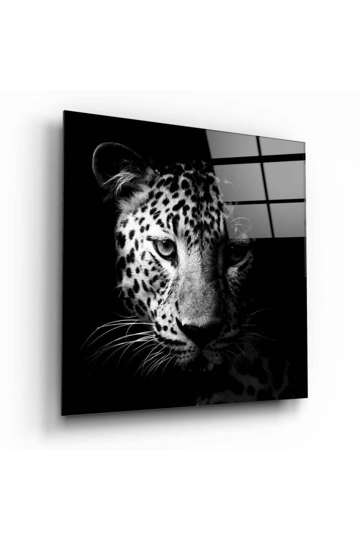 Leopar Cam Tablo No:1046 | Hediyelik, Dekoratif, Ofis, Mutfak