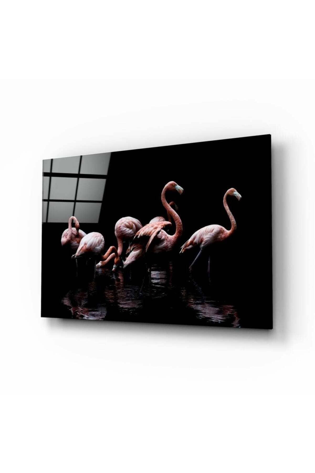 Flamingolar Cam Tablo | Hediyelik, Dekoratif, Ofis, Mutfak