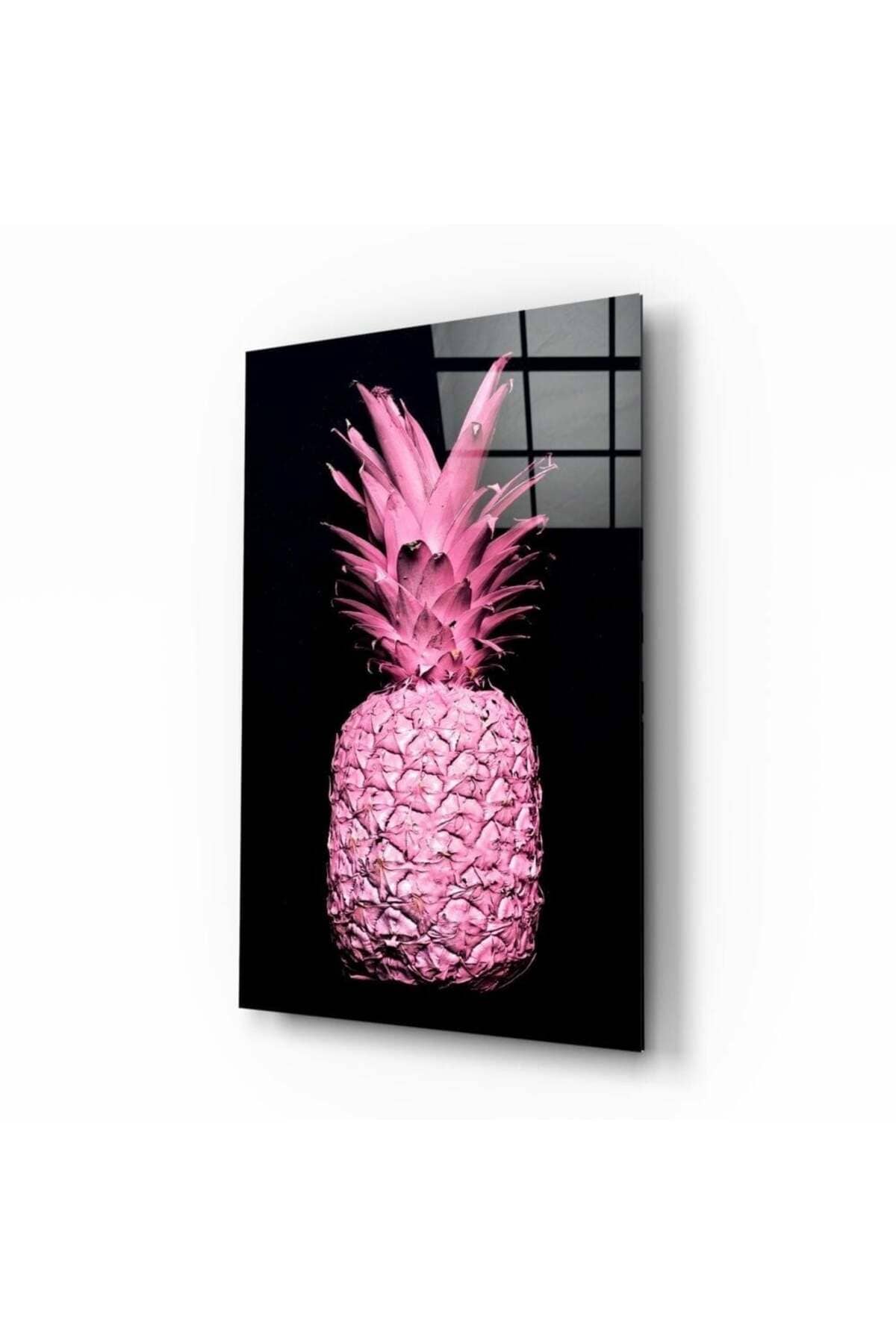 Pembe Ananas Cam Tablo | Hediyelik, Dekoratif, Ofis, Mutfak
