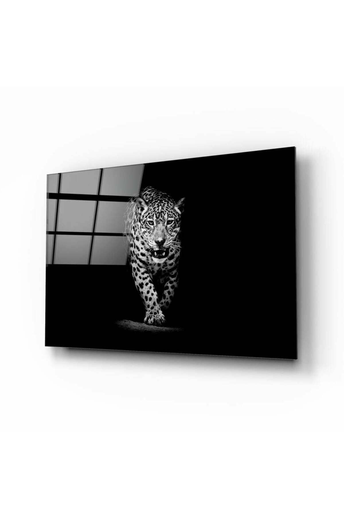 Leopar Cam Tablo No:1129 | Hediyelik, Dekoratif, Ofis, Mutfak