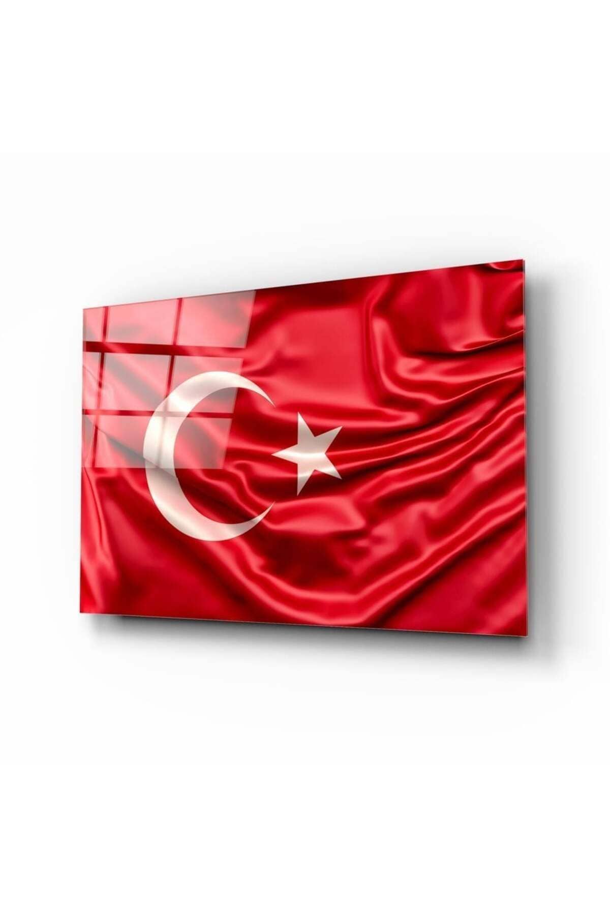 Türk Bayrağı Cam Tablo | Hediyelik, Dekoratif, Ofis, Mutfak