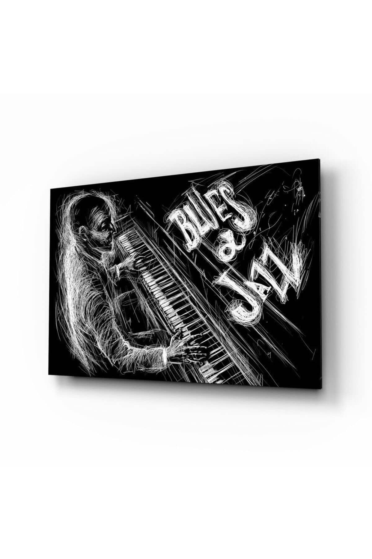 Jazz Blues Müzik Cam Tablo | Hediyelik, Dekoratif, Ofis, Mutfak