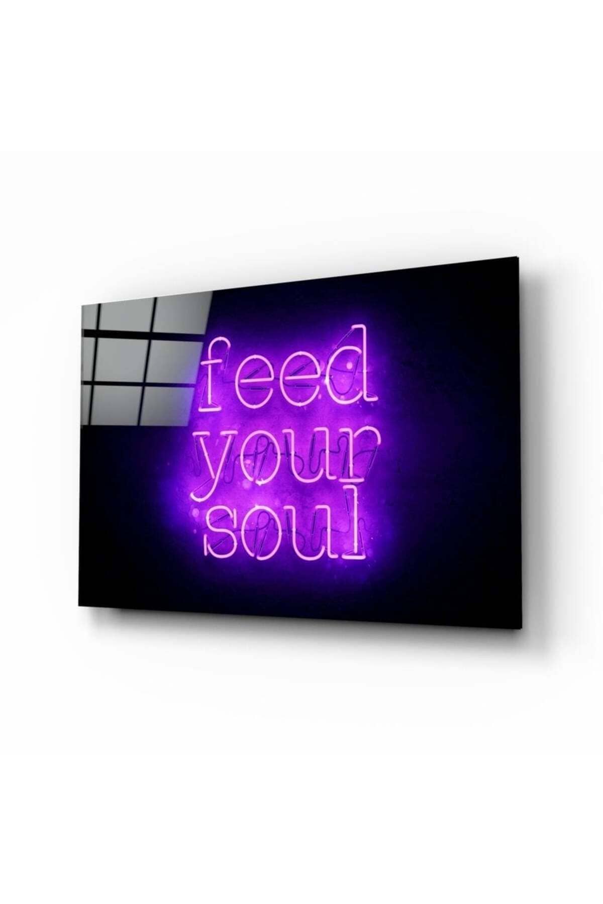 “Feed Your Soul” Cam Tablo | Hediyelik, Dekoratif, Ofis, Mutfak