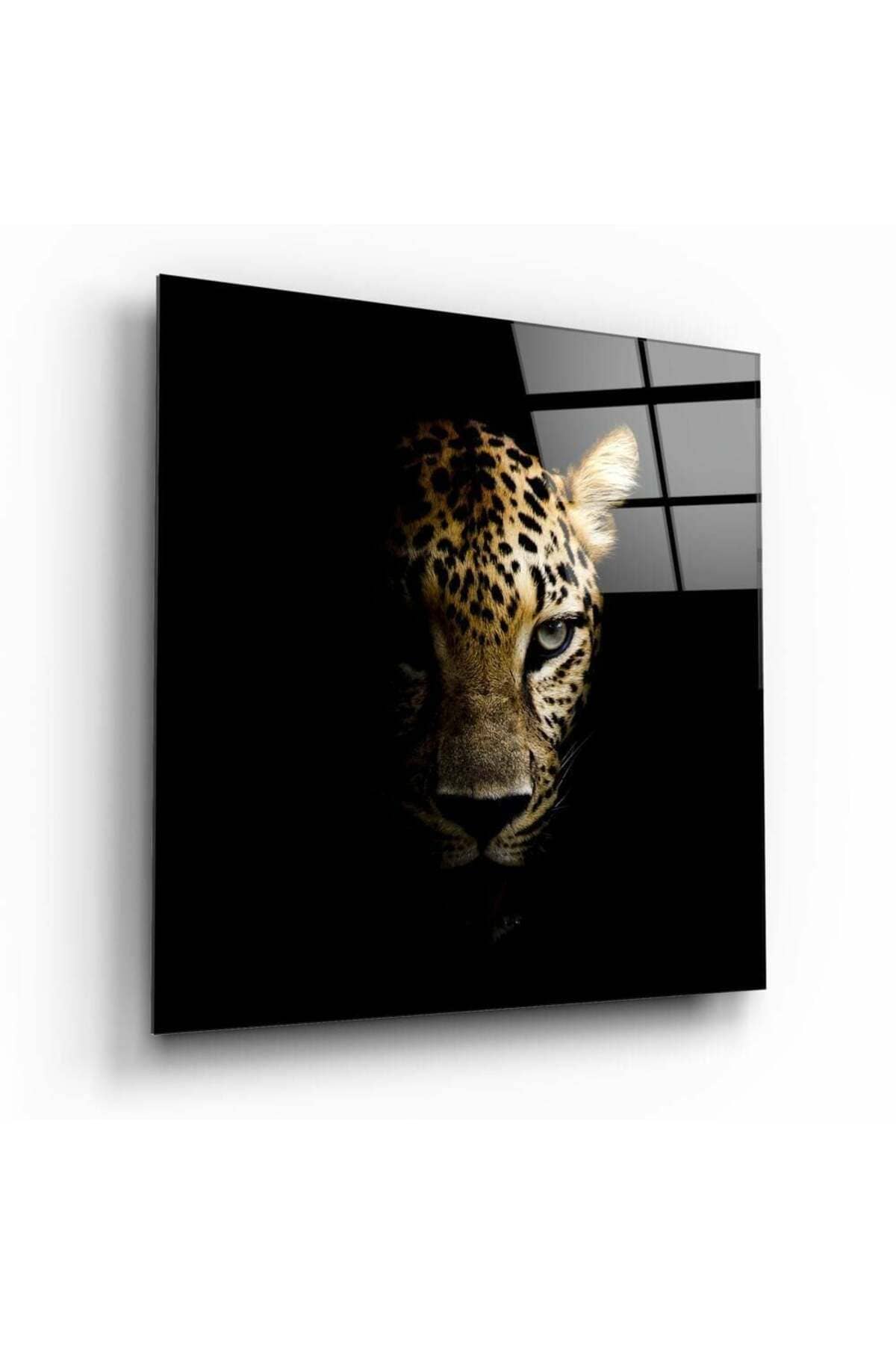 Leopar Cam Tablo No:2007 | Hediyelik, Dekoratif, Ofis, Mutfak