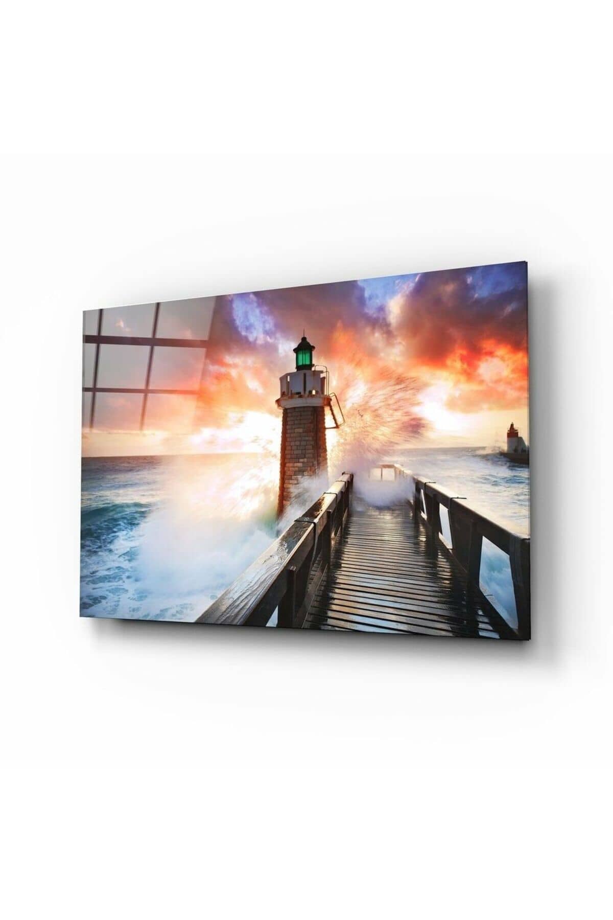 Deniz Feneri Cam Tablo | Hediyelik, Dekoratif, Ofis, Mutfak