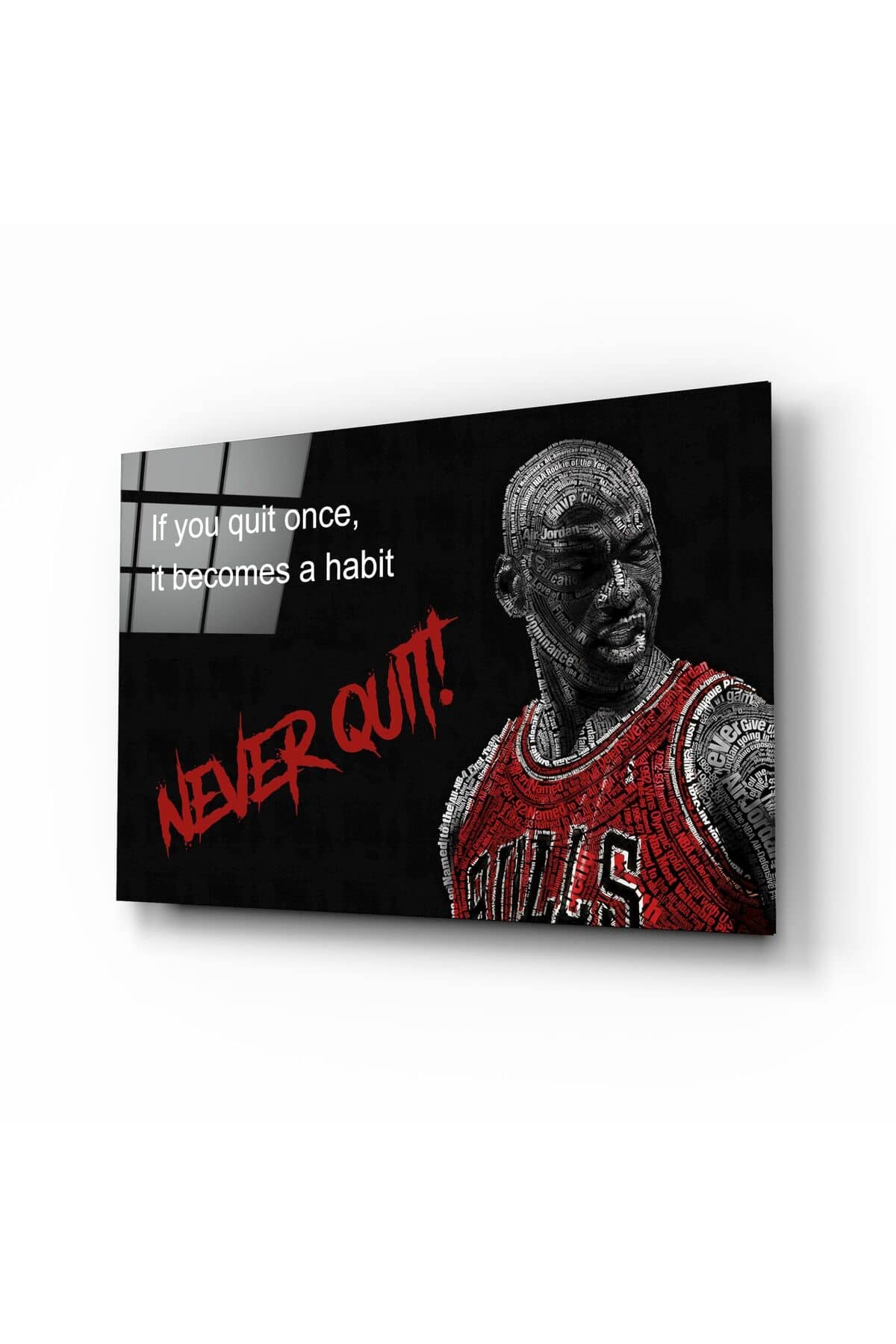 Micheal Jordan Cam Tablo | Hediyelik, Dekoratif, Ofis, Mutfak