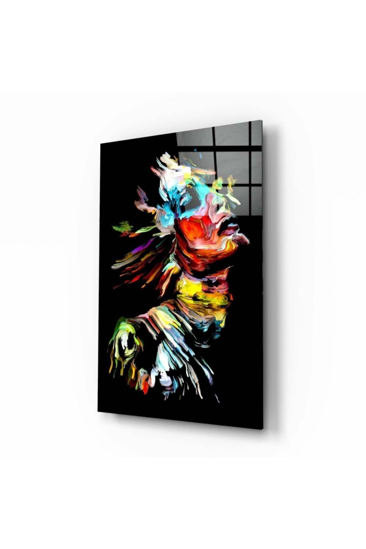 Soyut Portre Cam Tablo | Hediyelik, Dekoratif, Ofis, Mutfak