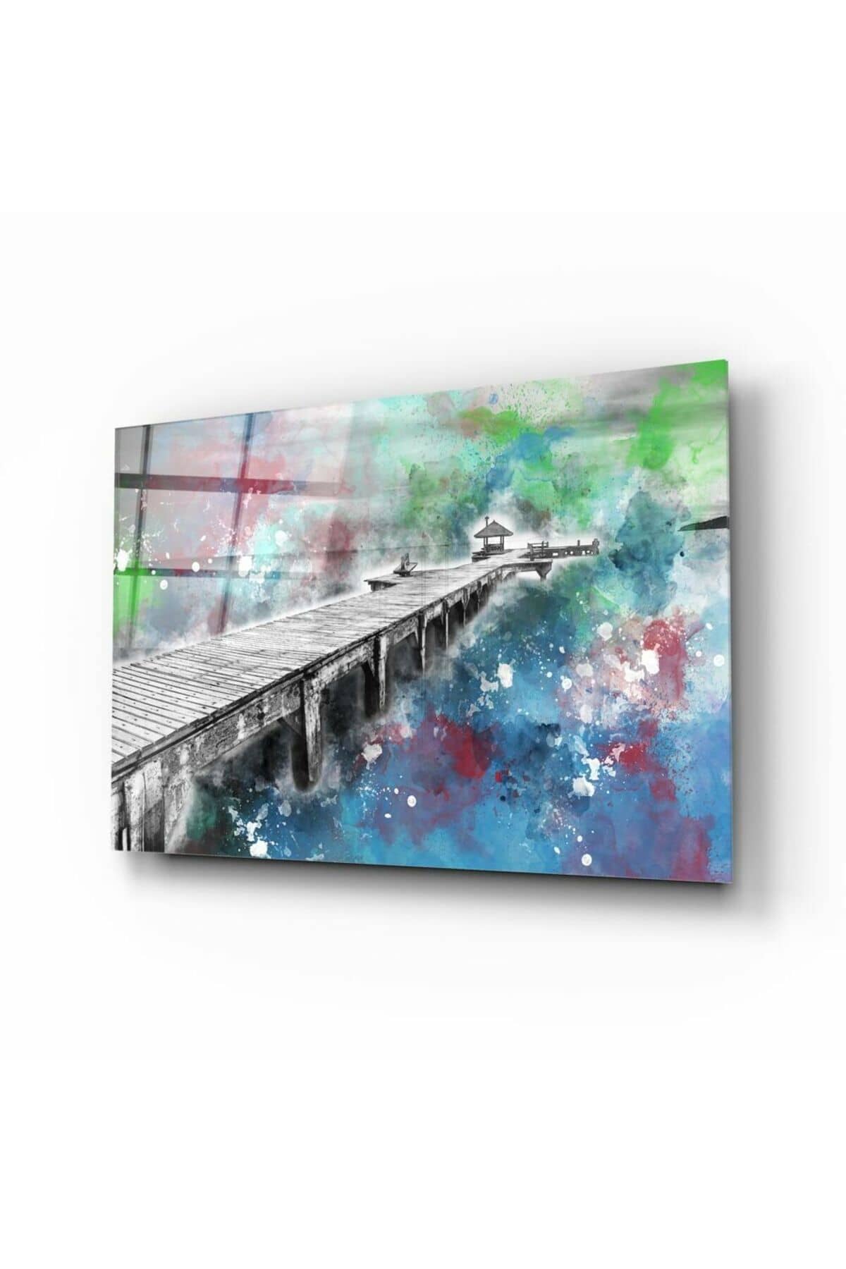 İllüstrasyon Rıhtım Cam Tablo | Hediyelik, Dekoratif, Ofis, Mutfak