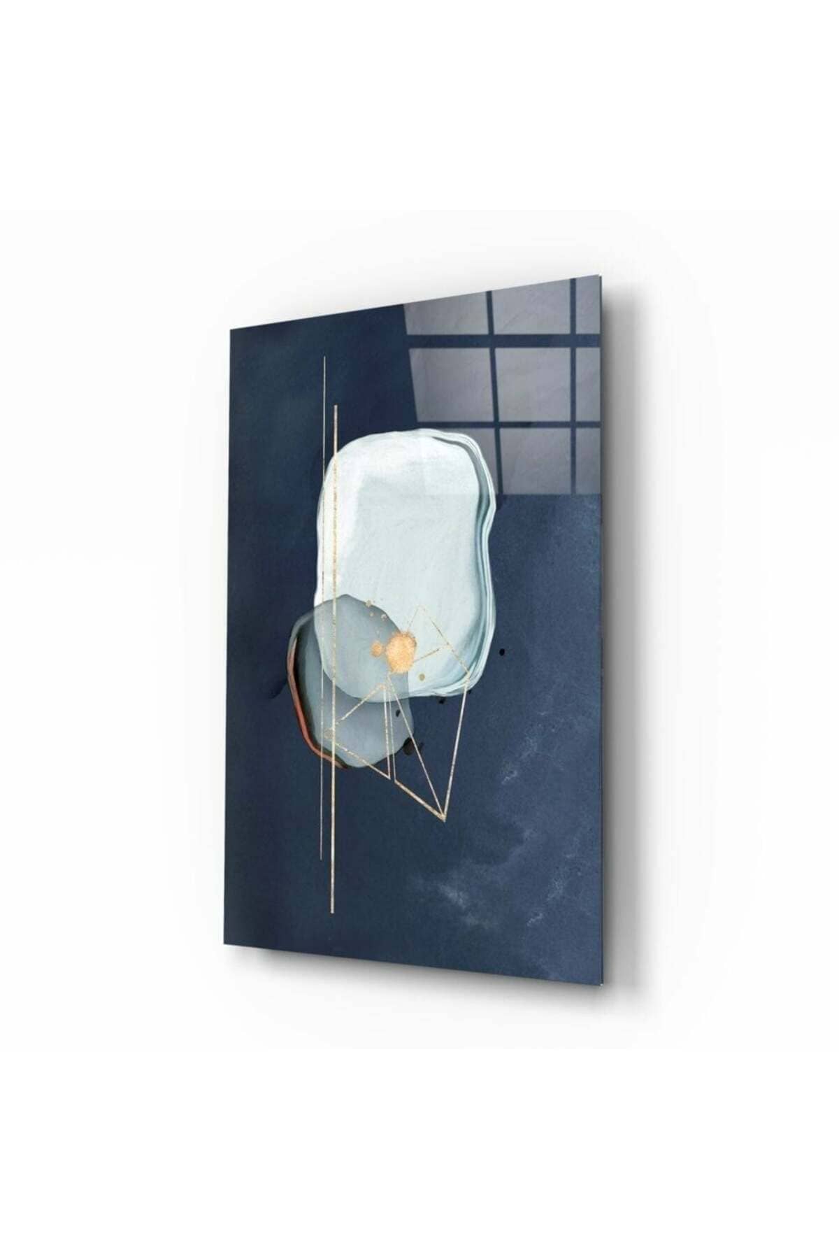 Abstract Gri Cam Tablo | Hediyelik, Dekoratif, Ofis, Mutfak