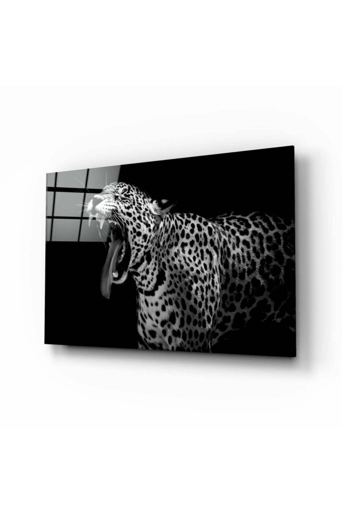 Leopar Cam Tablo No:7057 | Hediyelik, Dekoratif, Ofis, Mutfak