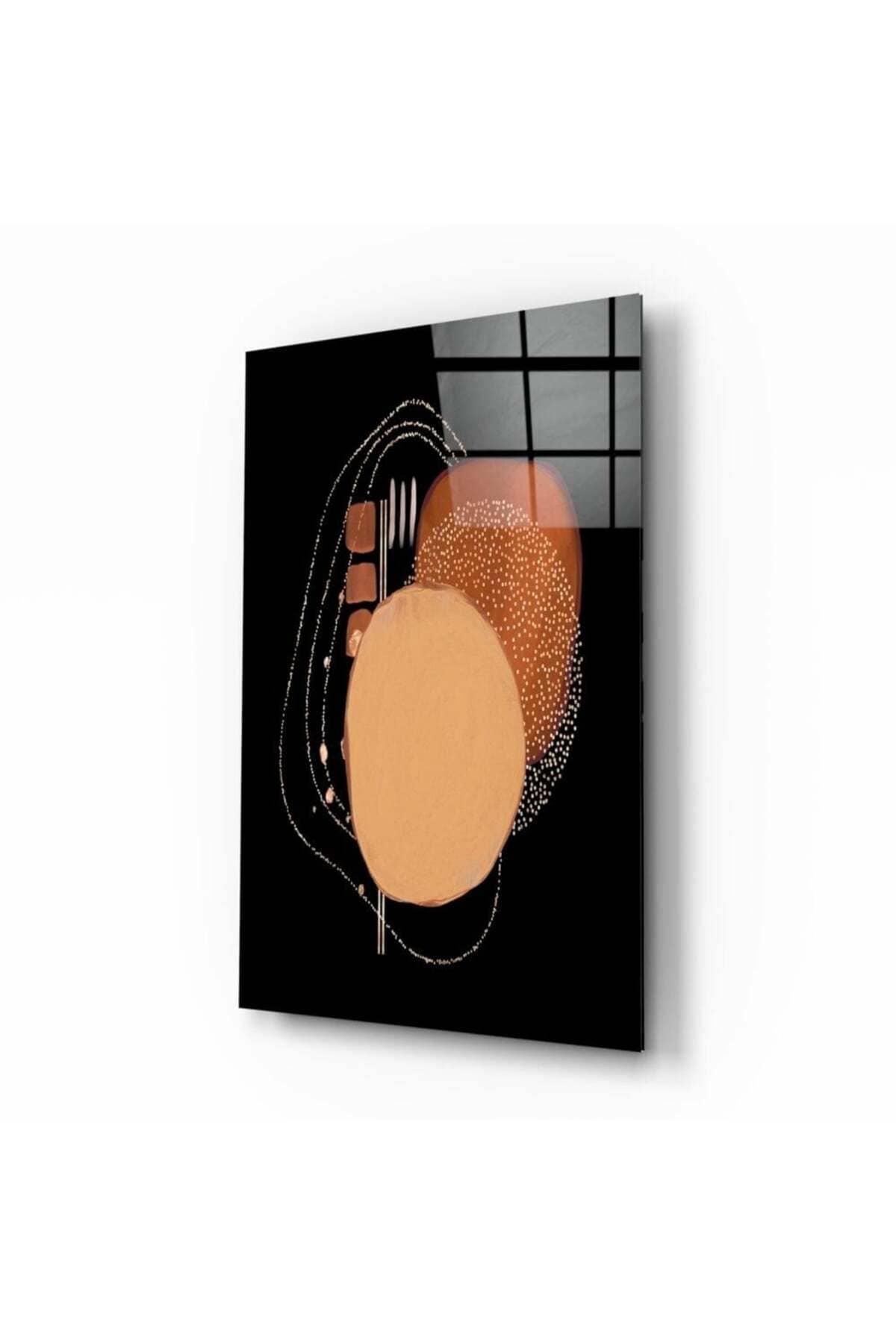 Abstract Siyah Cam Tablo | Hediyelik, Dekoratif, Ofis, Mutfak