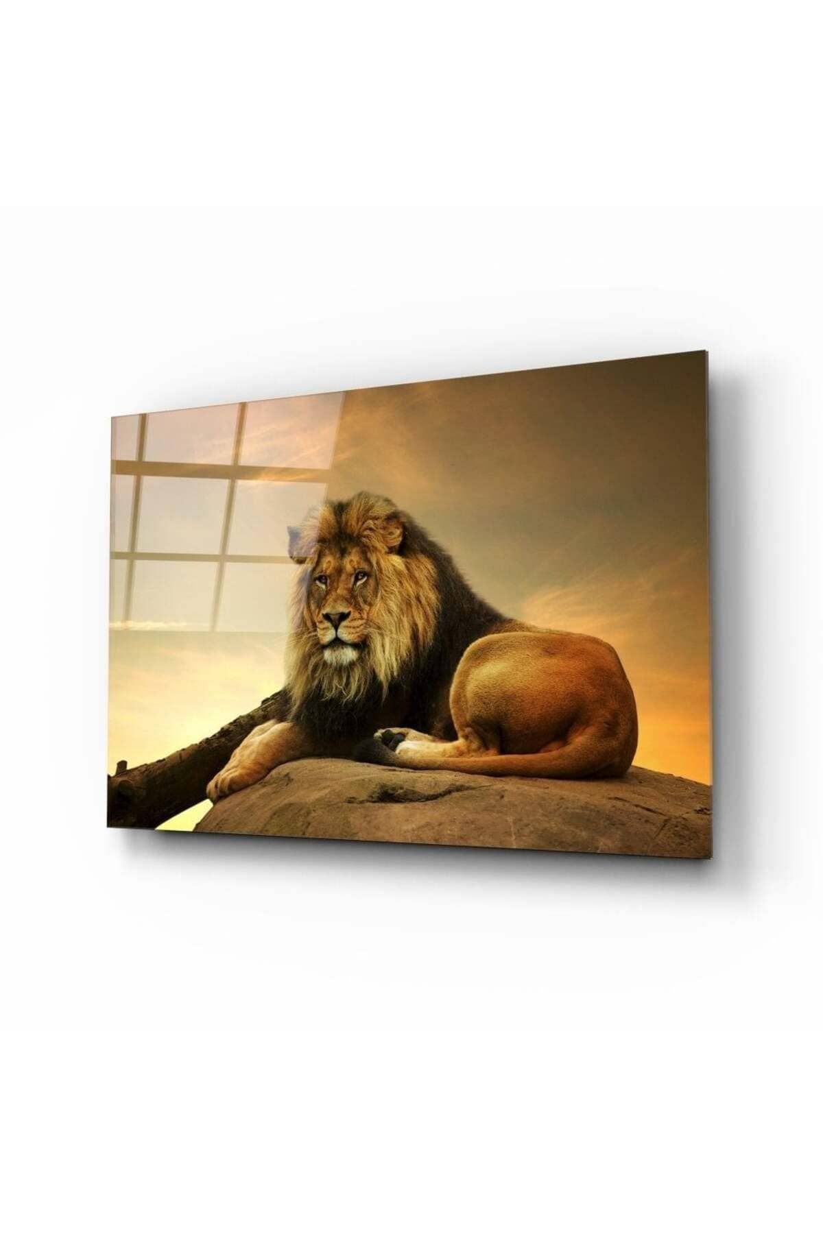 Aslan Cam Tablo No:4027 | Hediyelik, Dekoratif, Ofis, Mutfak