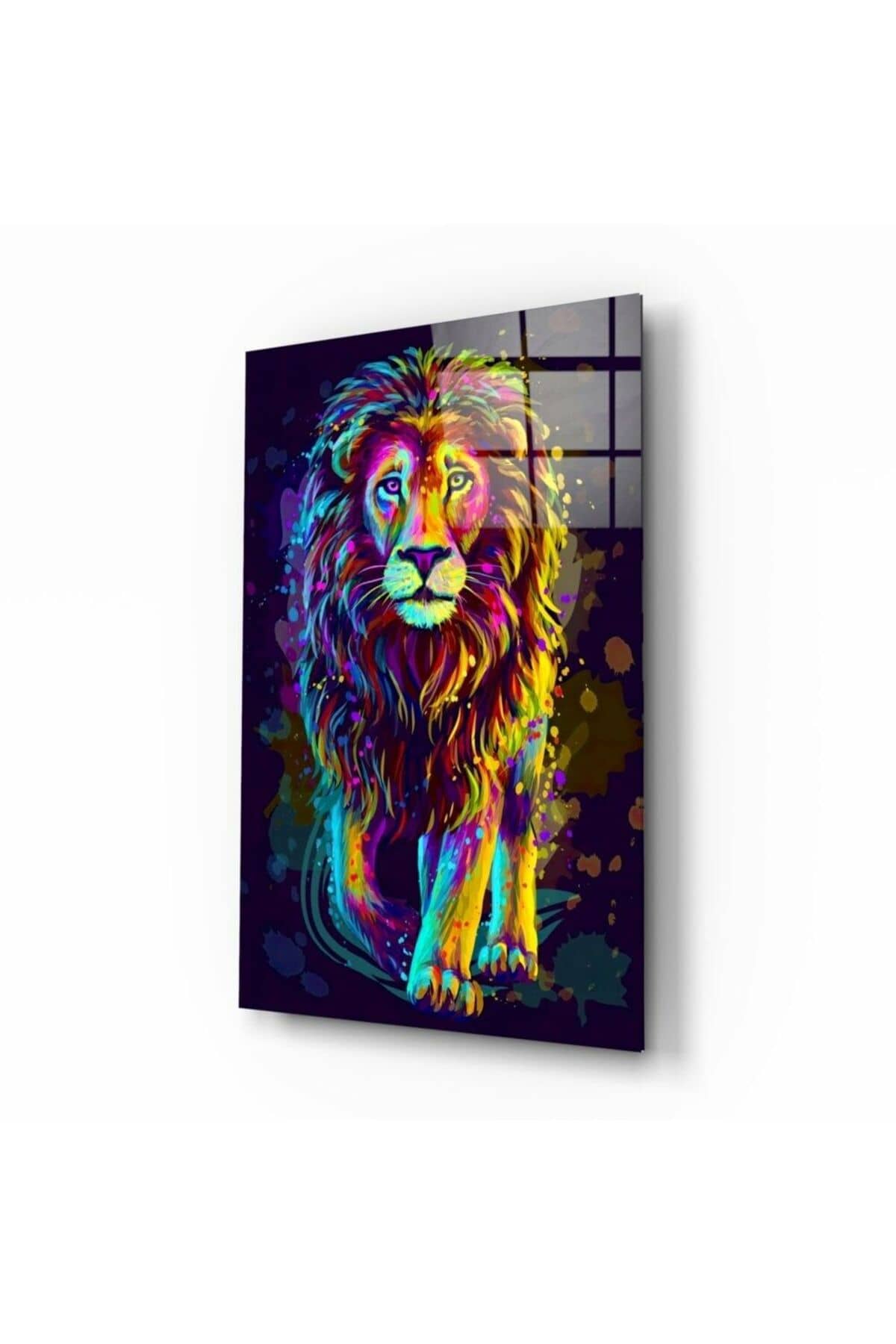 Aslan Cam Tablo No:1054 | Hediyelik, Dekoratif, Ofis, Mutfak