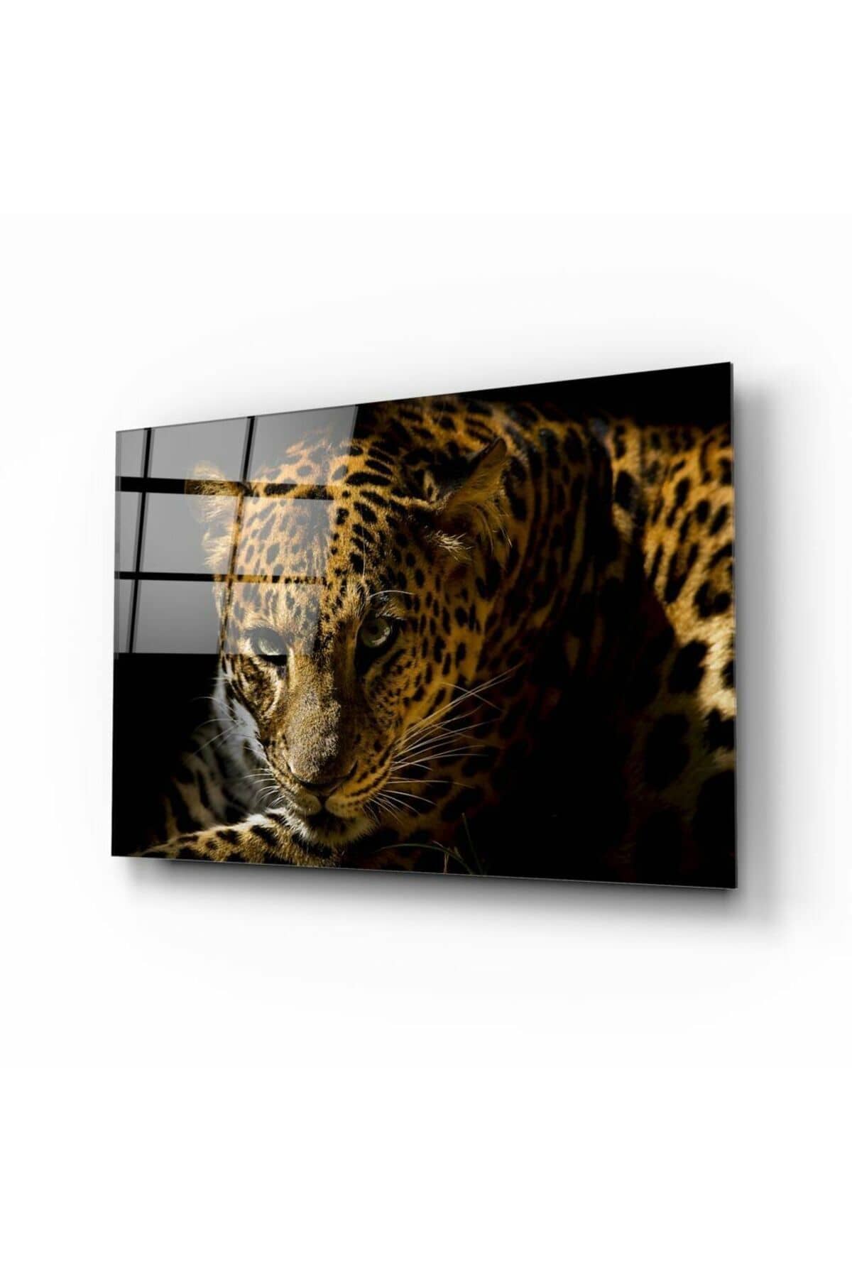 Leopar Cam Tablo No:1216 | Hediyelik, Dekoratif, Ofis, Mutfak