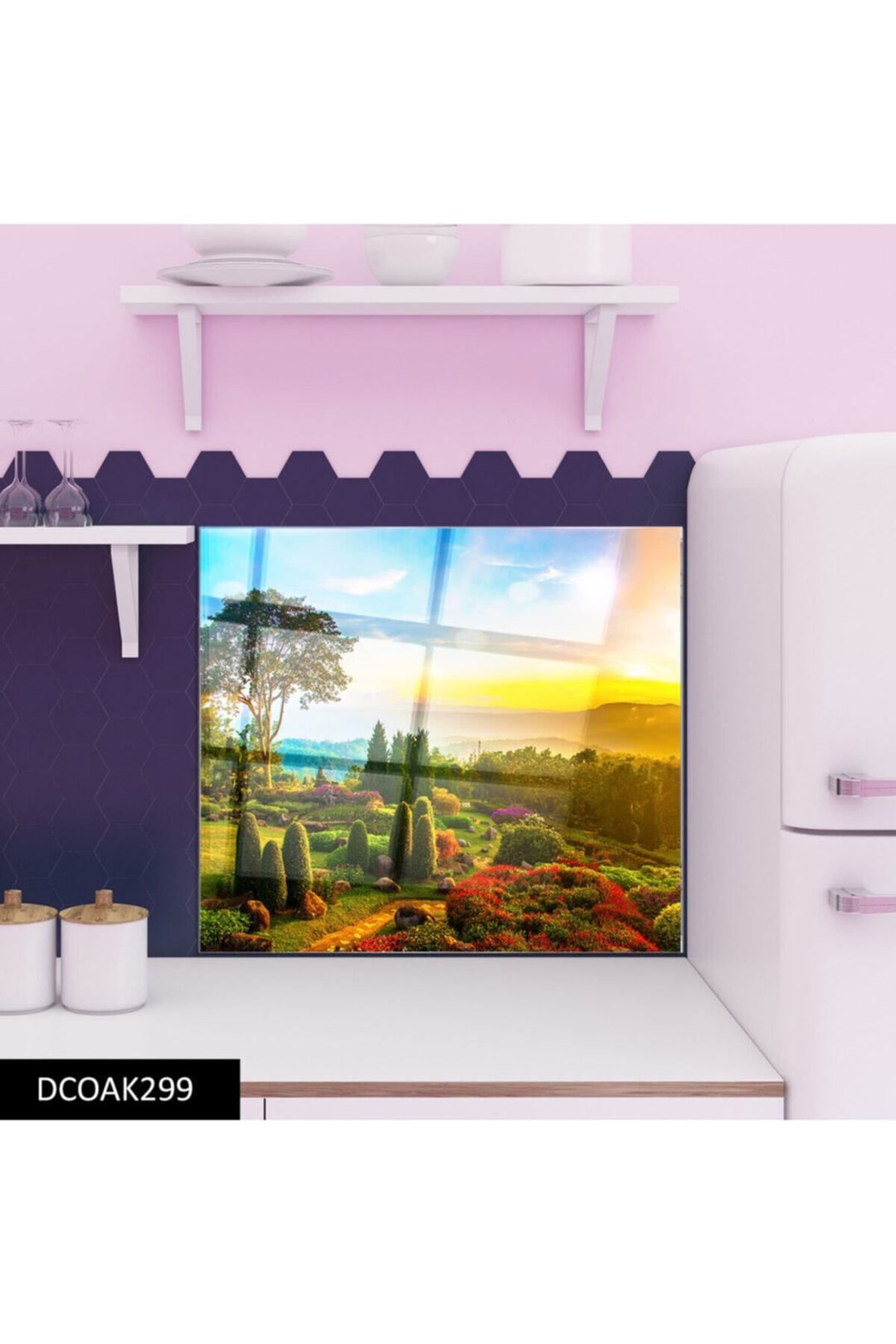 Doğa Cam Ocak Arkası Koruyucu