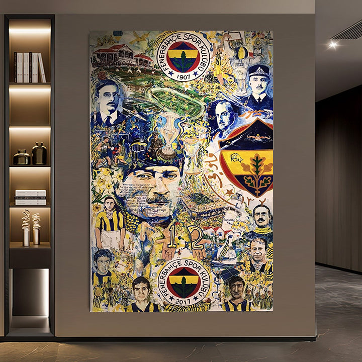 Fenerbahçe Kolaj cam tablo