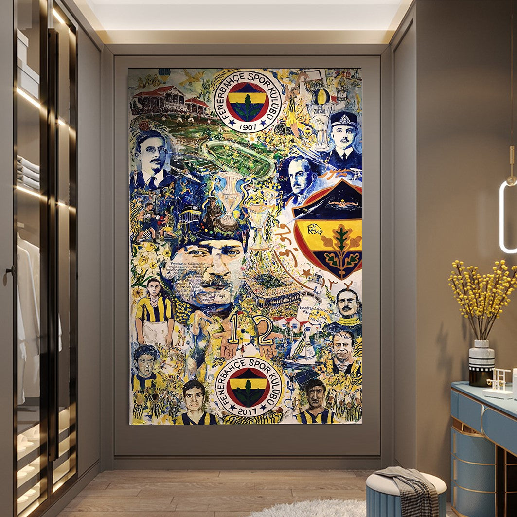 Fenerbahçe Kolaj cam tablo