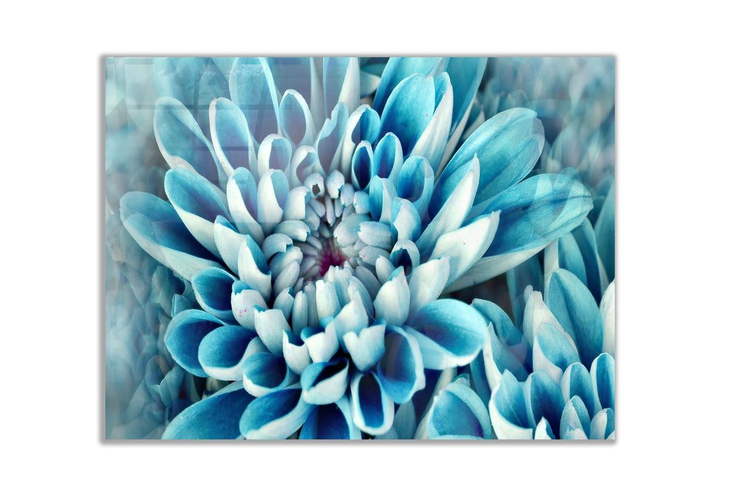 Mutfak Cam Ocak Arkası Koruyucu Tezgah Ankastre Arkası Koruyucu Mavi Lotus