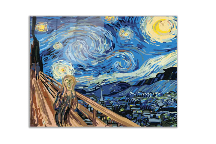 Mutfak Cam Ocak Arkası Koruyucu Tezgah Ankastre Arkası Koruyucu Vangogh