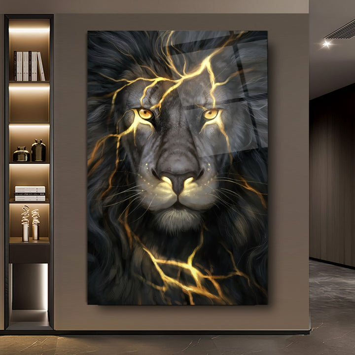 Gold Aslan Cam Tablo