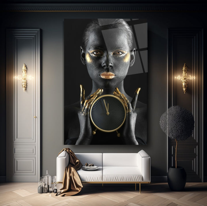 Gold Kadın Cam Tablo
