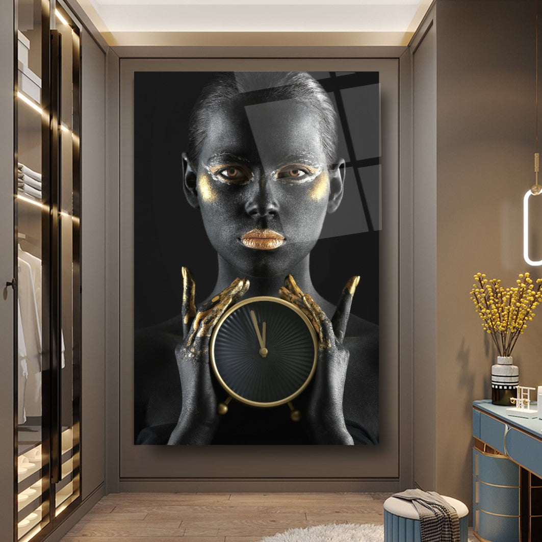 Gold Kadın Cam Tablo