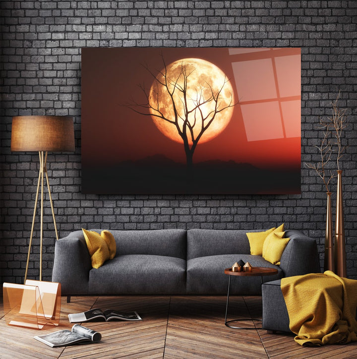 Gece Manzarası Cam Tablo