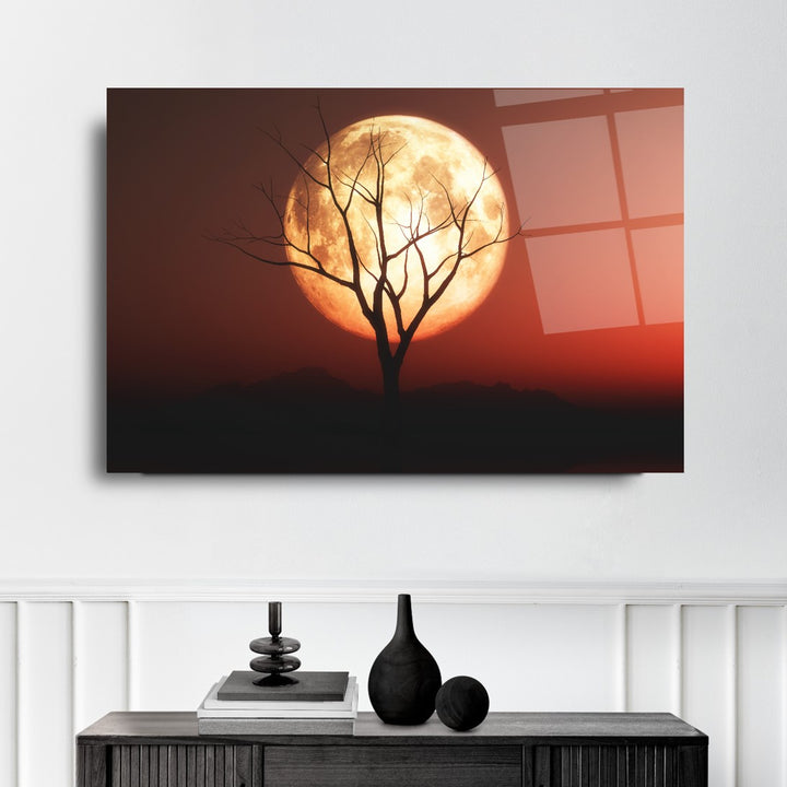 Gece Manzarası Cam Tablo