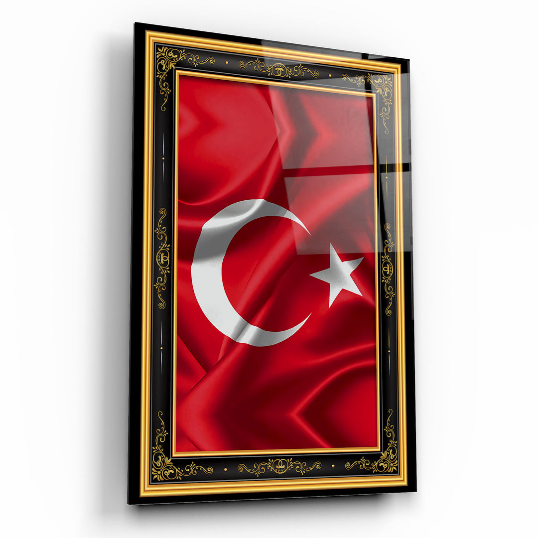 Türk Bayrağı Cam Tablo