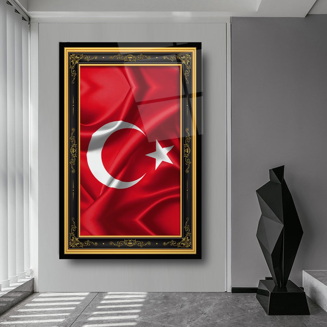 Türk Bayrağı Cam Tablo
