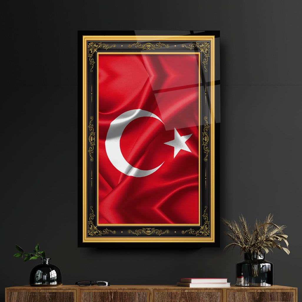 Türk Bayrağı Cam Tablo