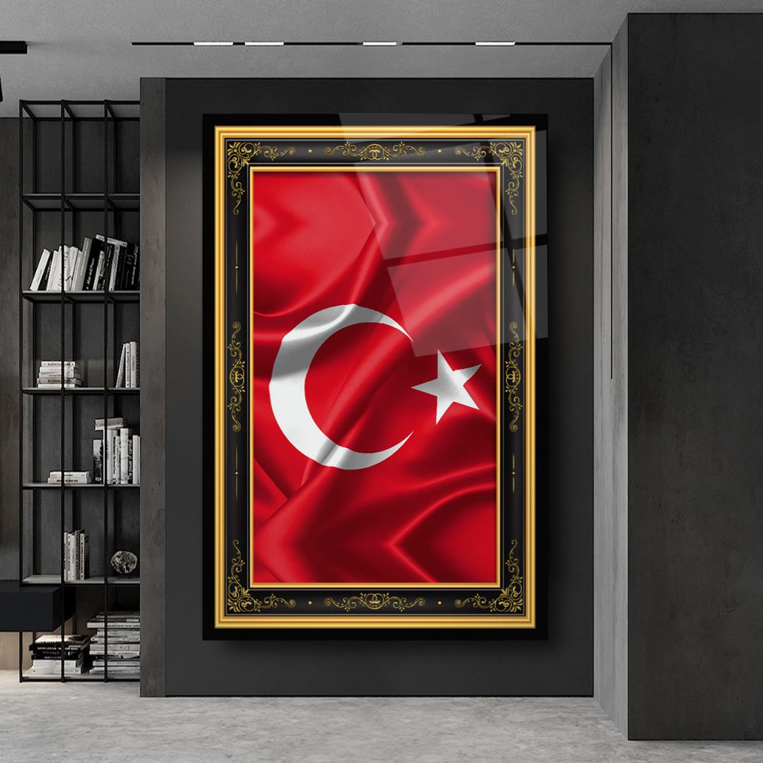 Türk Bayrağı Cam Tablo