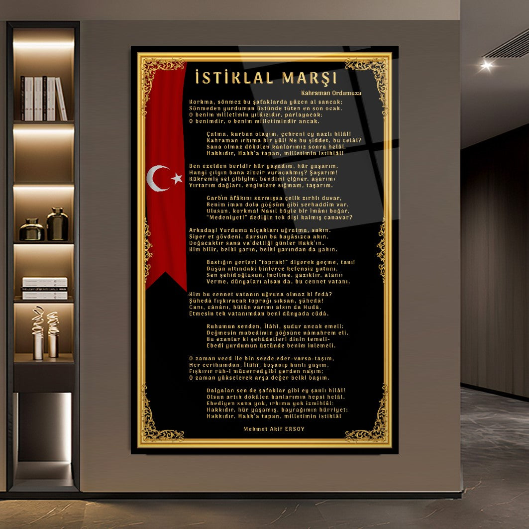 İstiklal Marşı Cam Tablo