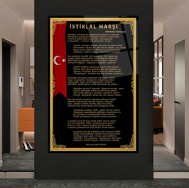 İstiklal Marşı Cam Tablo