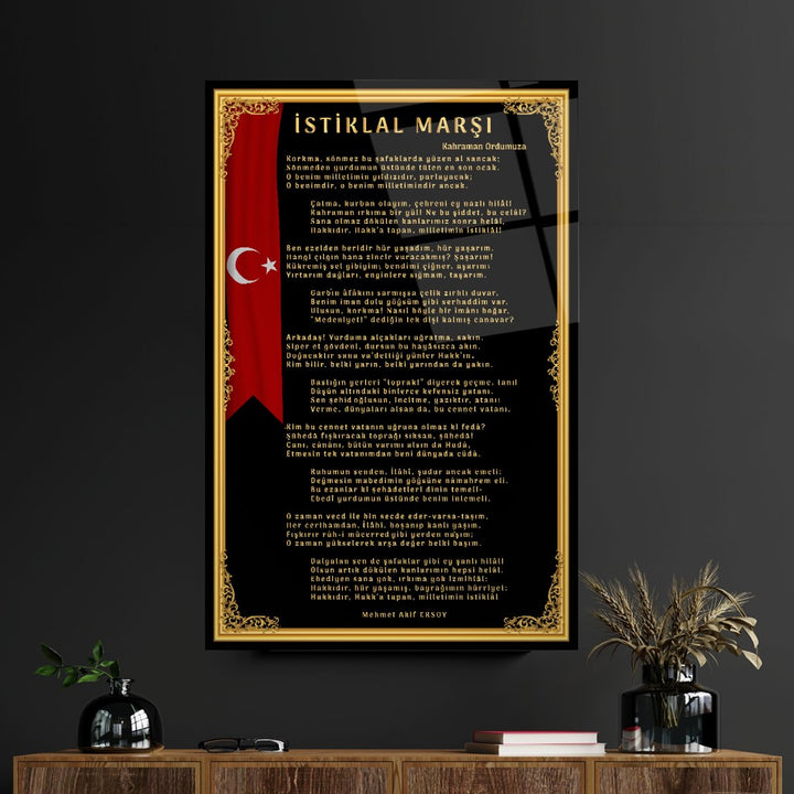 İstiklal Marşı Cam Tablo