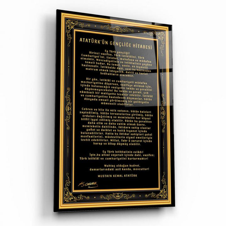 Atatürk’ün Genliğe Hitabesi Cam Tablo