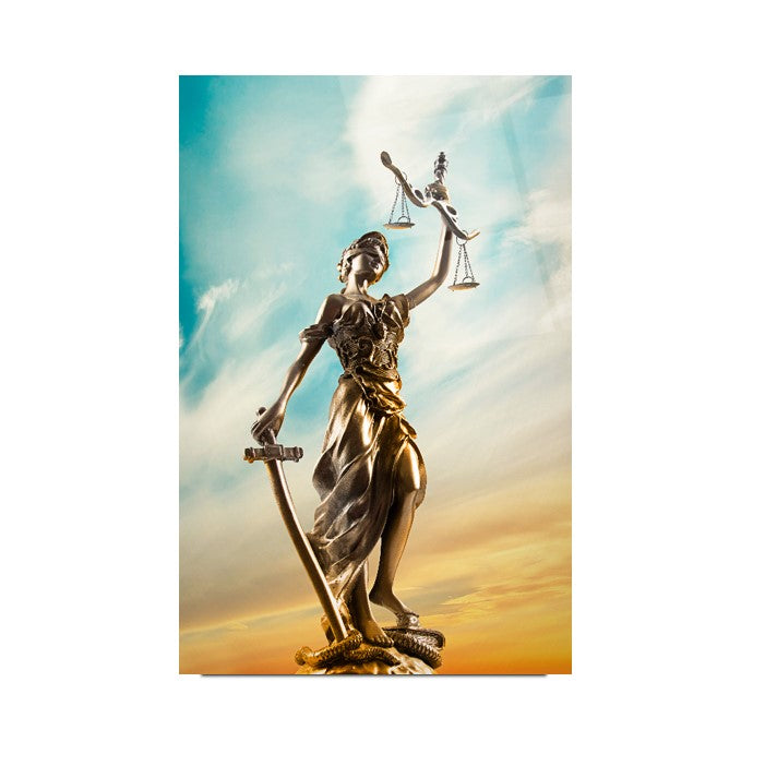 Themis Heykeli Cam Tablo