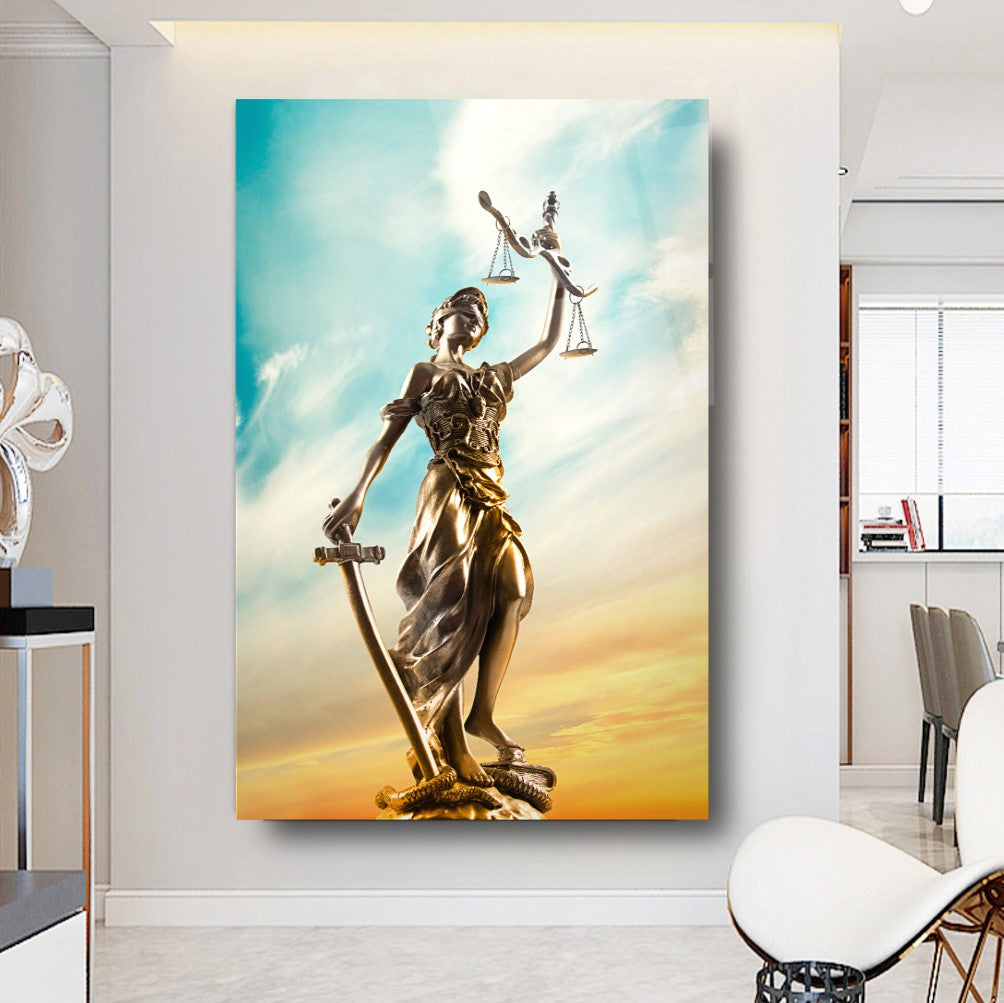 Themis Heykeli Cam Tablo
