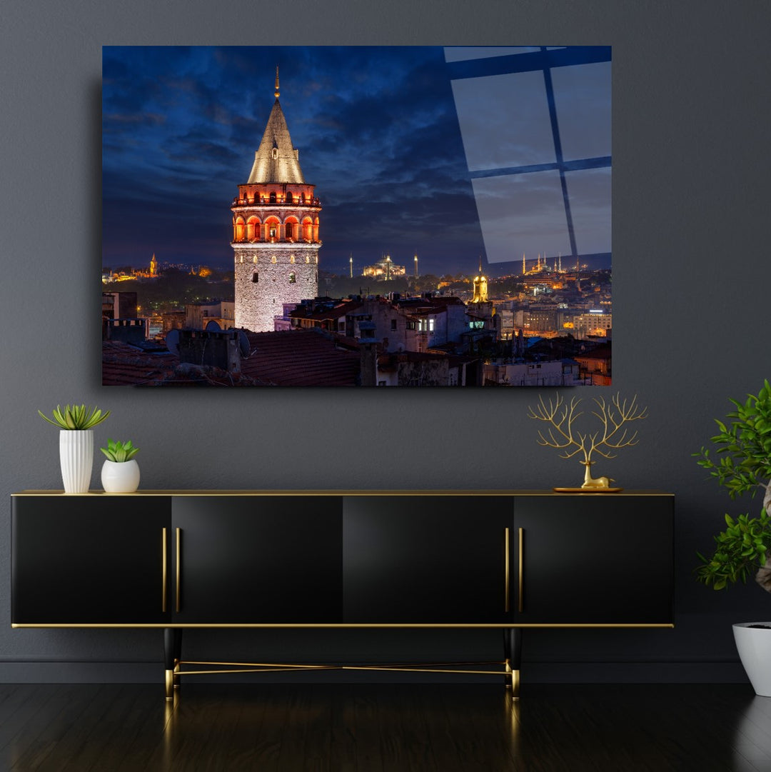 Galata Kulesi Cam Tablo