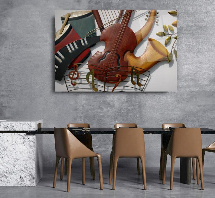 Müzik Enstrümanları Cam Tablo