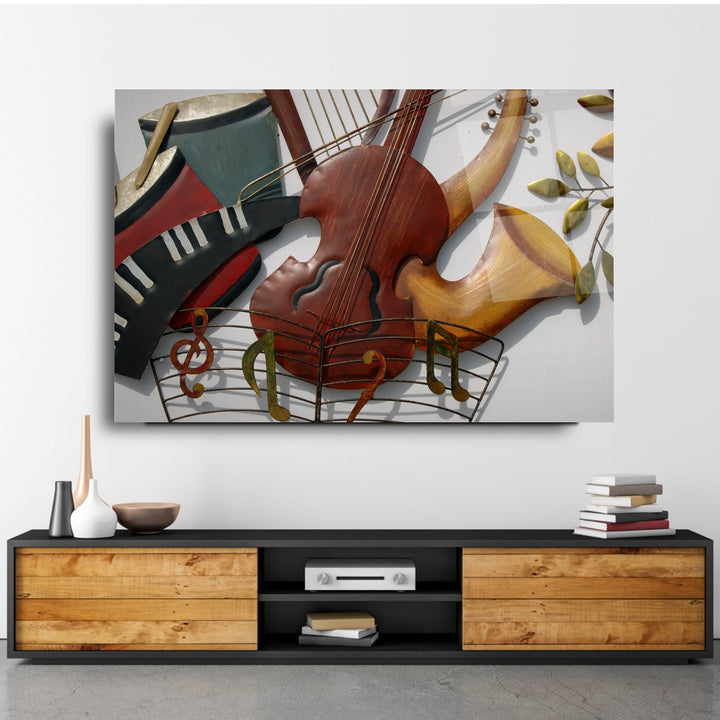 Müzik Enstrümanları Cam Tablo