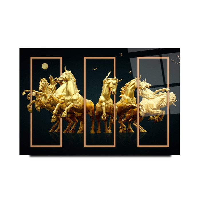 Gold Atlar Cam Tablo