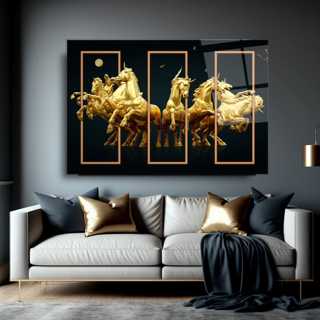 Gold Atlar Cam Tablo