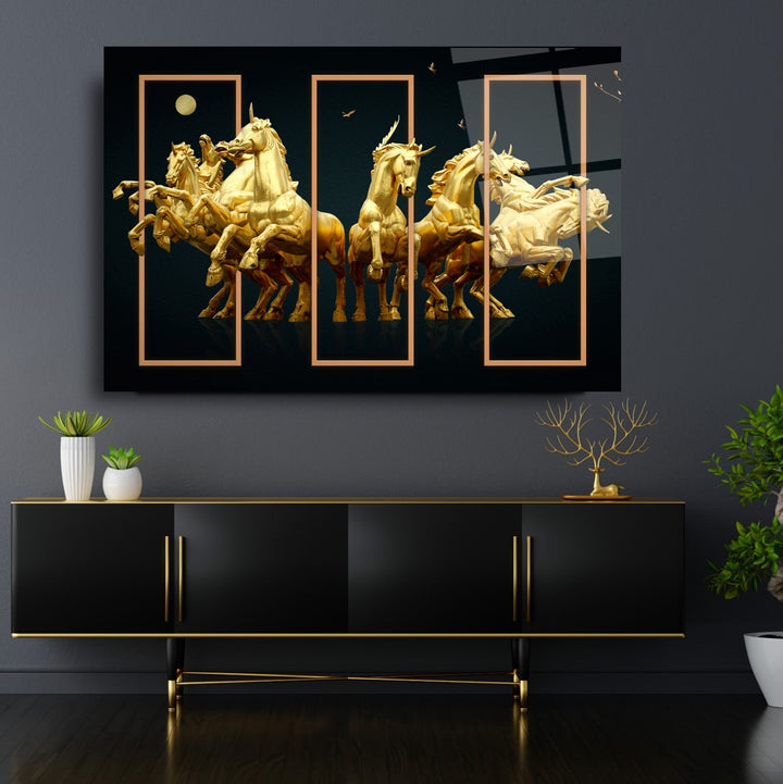 Gold Atlar Cam Tablo