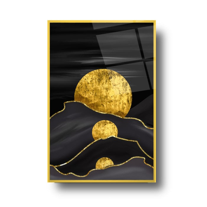 Soyut Gold Cam Tablo