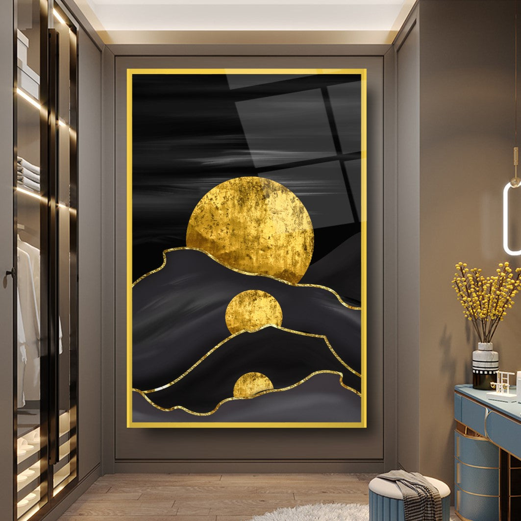 Soyut Gold Cam Tablo